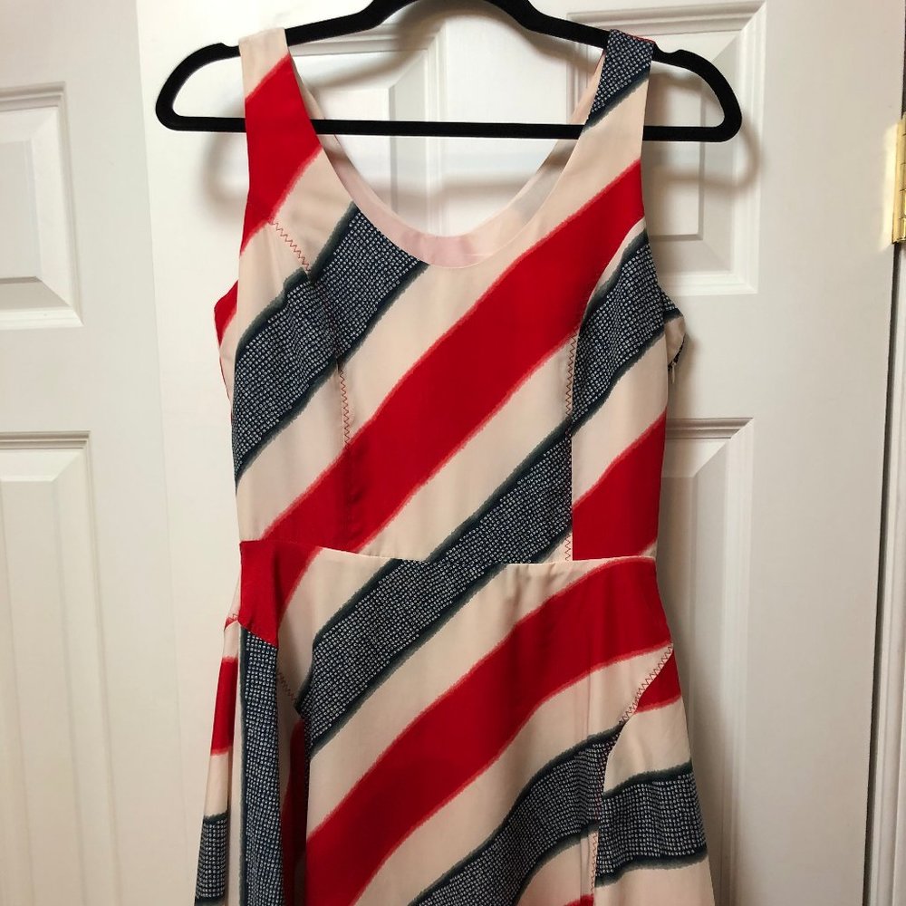 Brooklyn Industries Red White and Blue Silk Dress